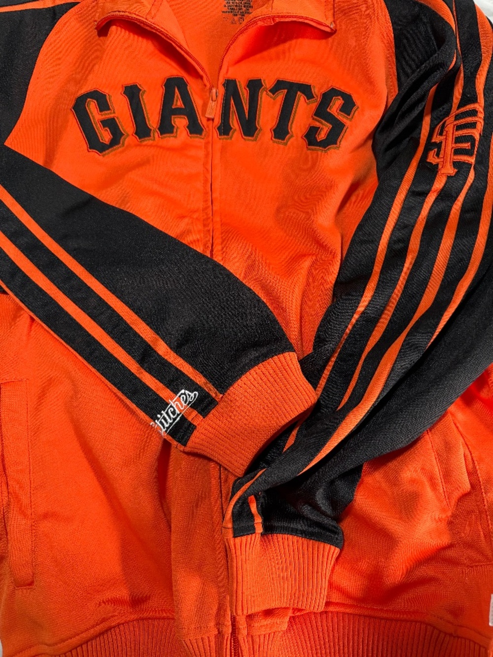 🧡 Stitches San Francisco Giants Jacket Large MLB Orange Black 100% Polyester